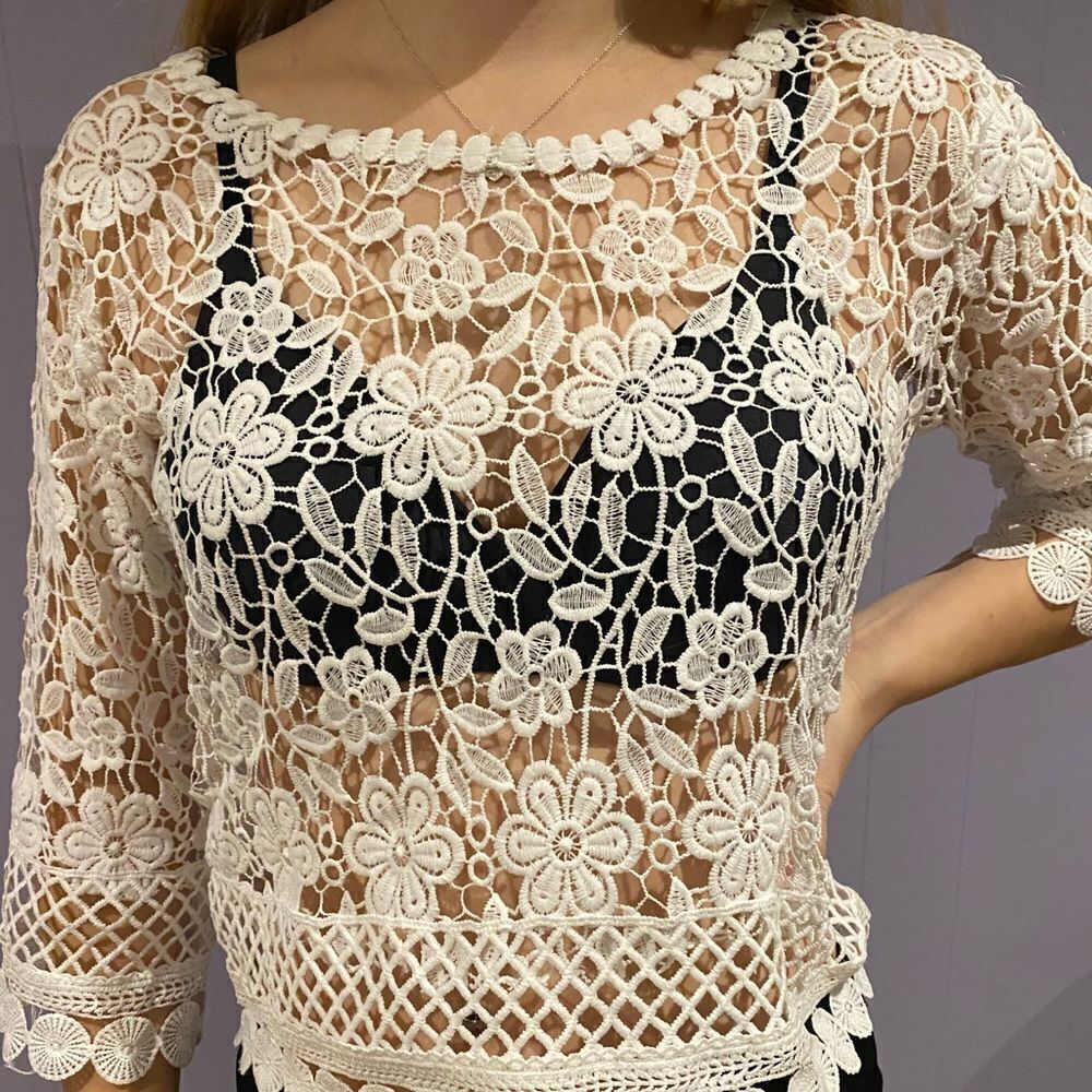 See through lace top